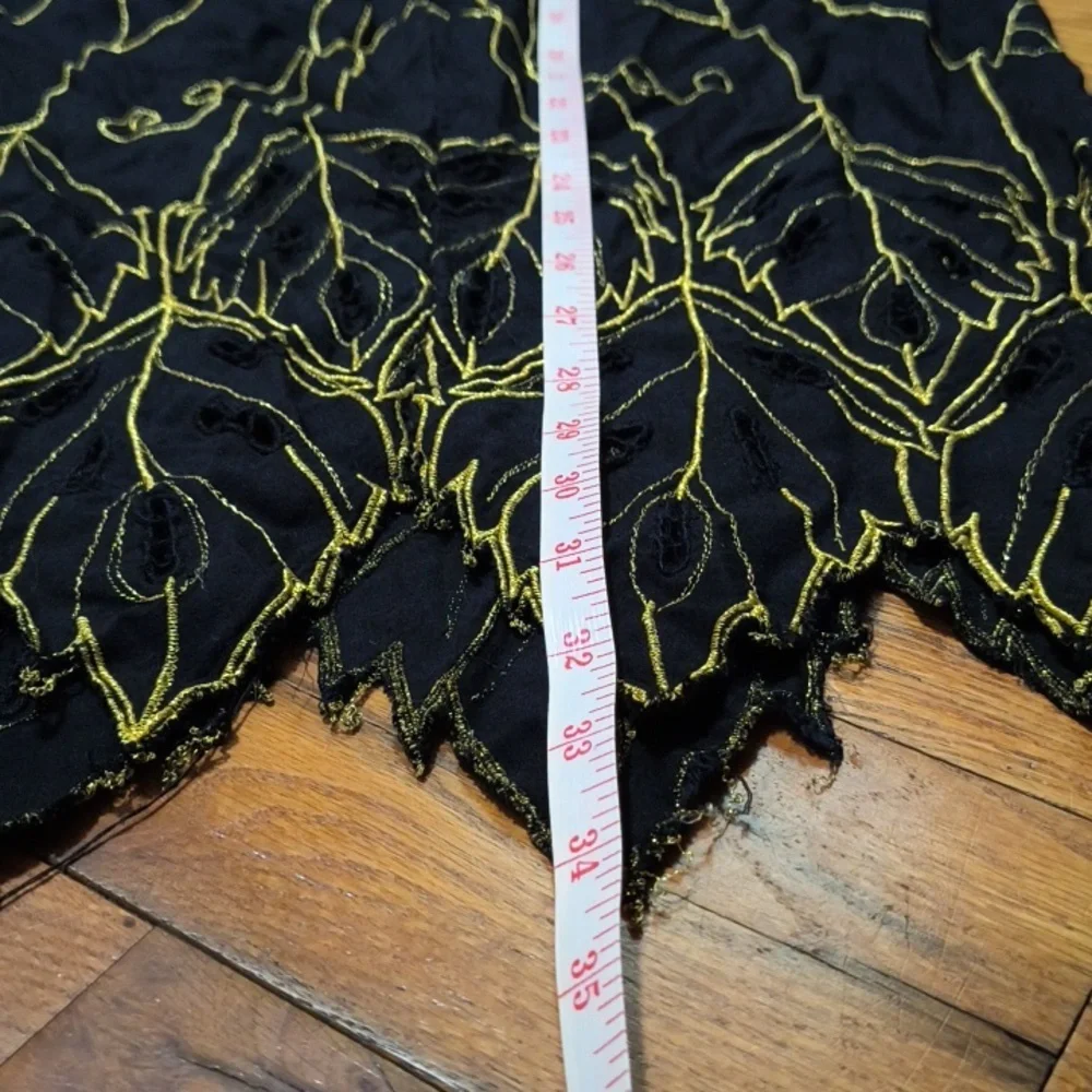 🧚‍♀️Whimsigoth Fairycore Black + Gold Skirt